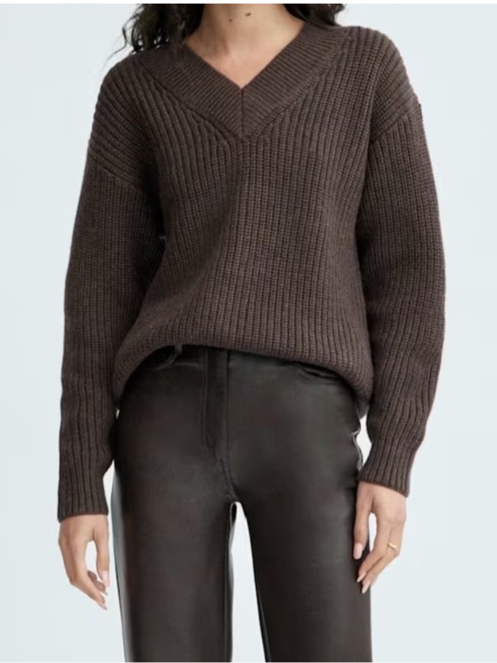 Babaton V-Neck 100% Wool Sweater